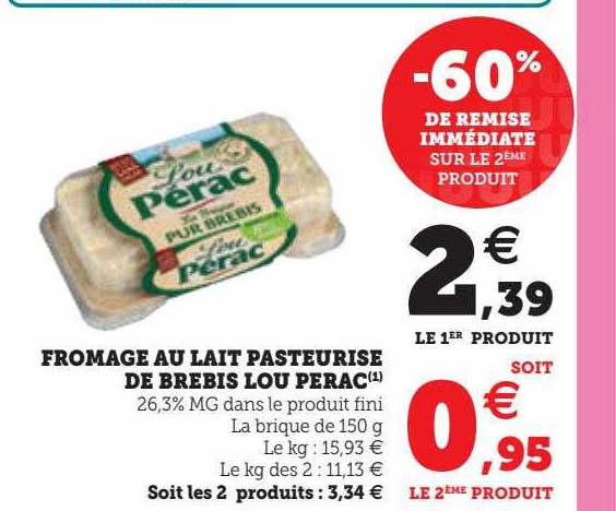 fromage au lait pasteurisé de brebis lou pérac