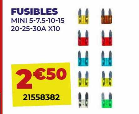 fusible mini 5-7.5-10-15-20-25-30A x10