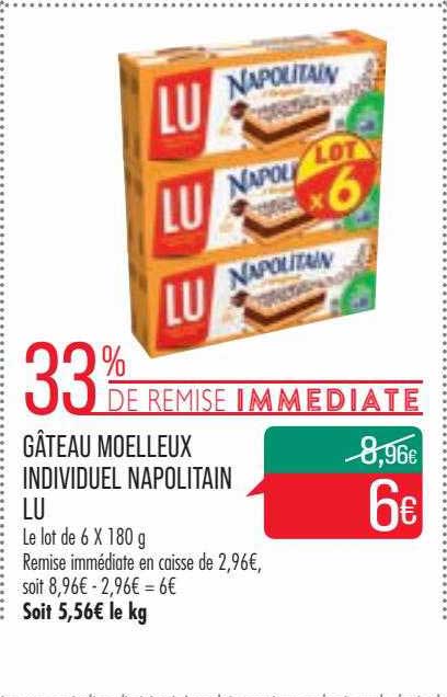 Gâteau Moelleux Individuel Napolitain Lu