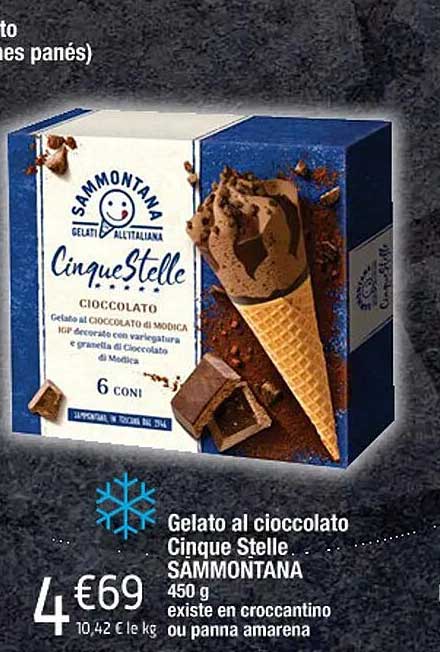 gelato al cioccolato cinque stelle sammontana