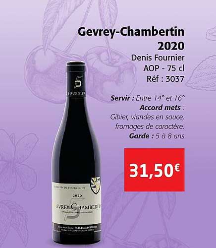 gevrey-chambertin 2020 denis fournier aop