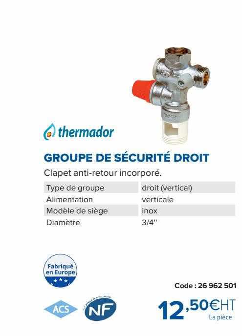 groupe de sécurité droit thermador