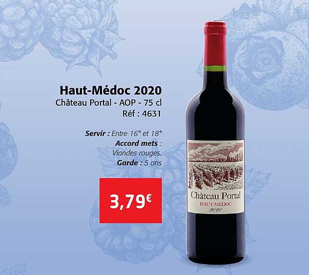 haut-médoc 2020 château portal - aop