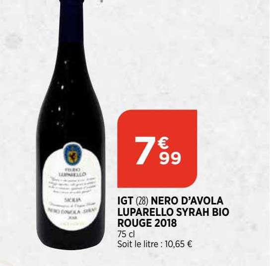igt nero d'avola luparello syrah bio rouge 2018