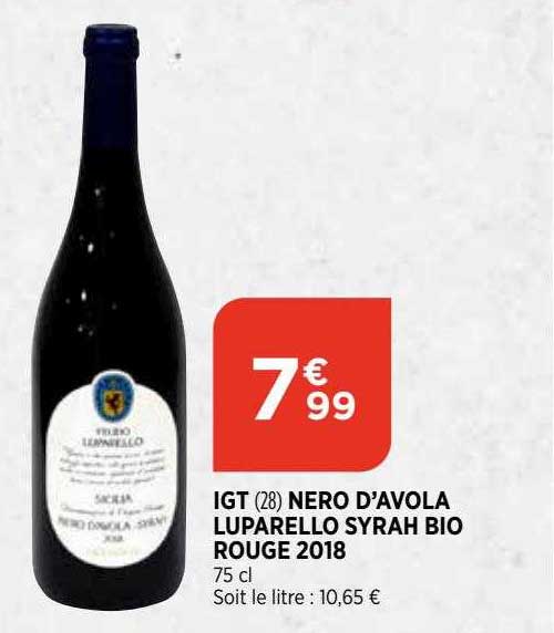 igt nero d'avola luparello syrah bio rouge 2018