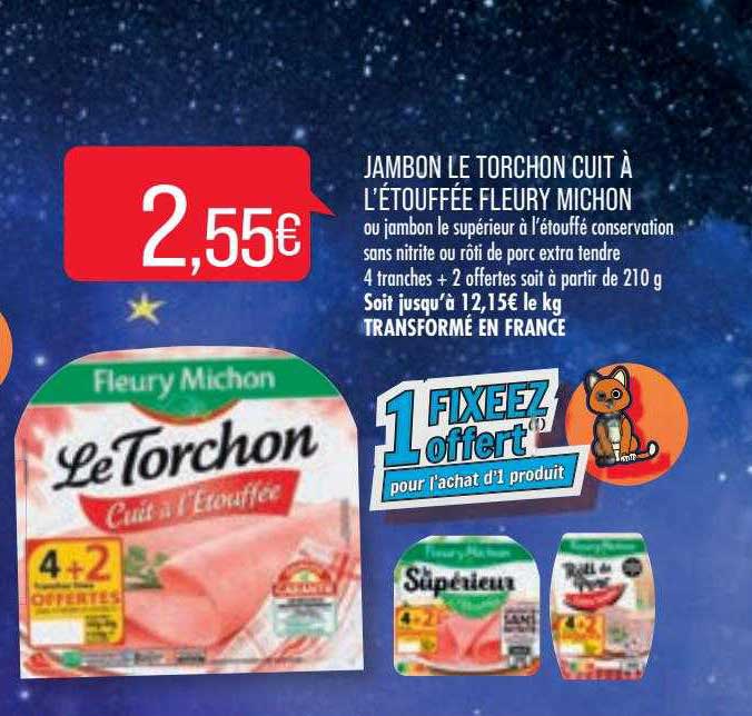 jambon le torchon cuit à l'étouffée fleury michon