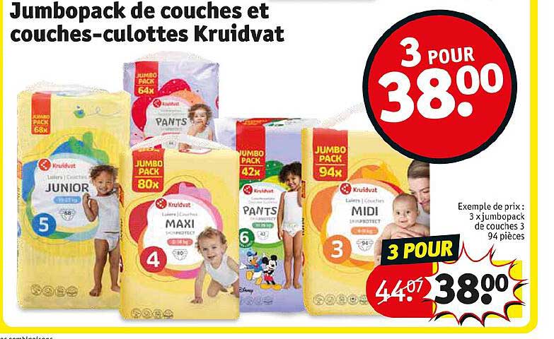 jumbo pack de couches et couches-culottes kruidvat