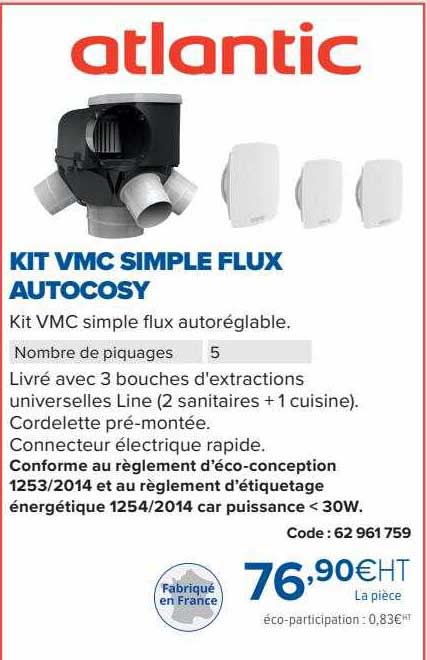 kit vmc simple flux autocosy atlantic