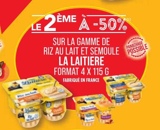 La Gamme De Riz Au Lait Et Semoule La Laitière Format 4 X 115 G
