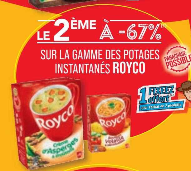 la gamme  des potages instantanés royco