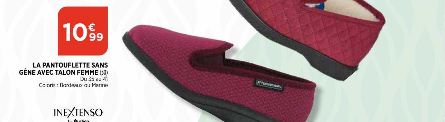 la pantouflette sans gêne avec talon femme inextenso