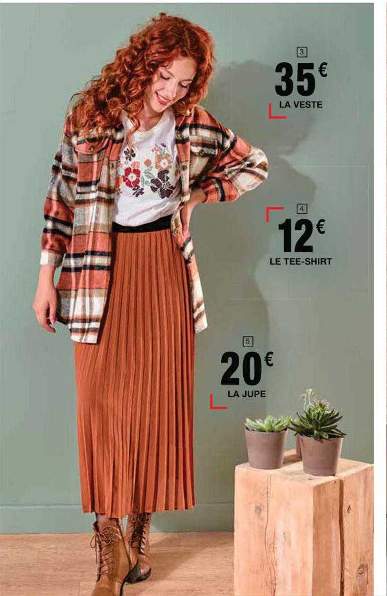 la veste, le tee-shirt, la jupe