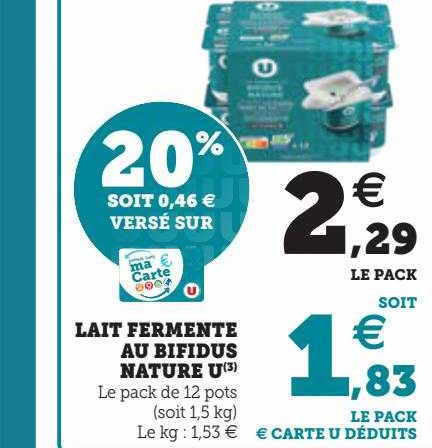 Lait Fermenté Au Bifidus Nature U