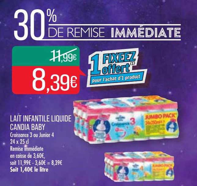 lait infantile liquide candia baby