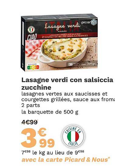 lasagne verdi con salsiccia zucchine