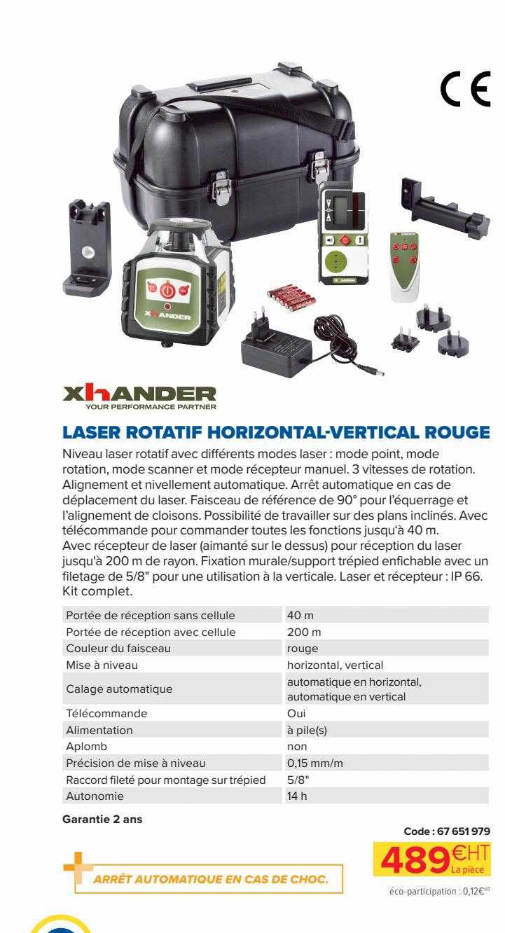 laser rotatif horizontal-vertical rouge xhander