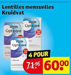 lentilles mensuelles kruidvat