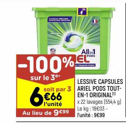 lessive capsules ariel pods tout-en-1 original