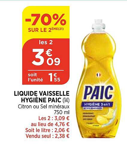 Liquide Vaisselle Hygiène Paic