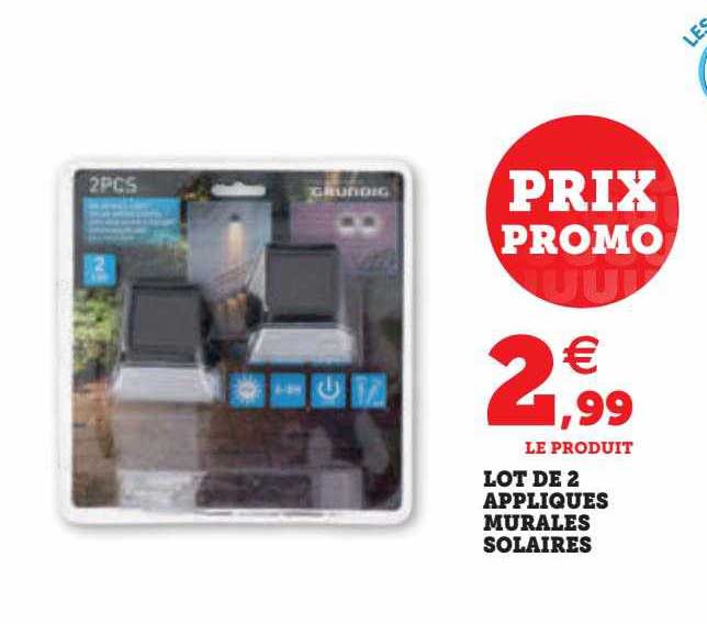 lot de 2 appliques murales solaires