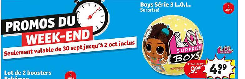 lot de 2 boosters pokémon, boys série 3 l.o.l. surprise!