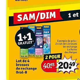 lot de 4 brosses de rechange oral-b