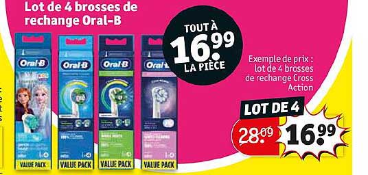 lot de 4 brosses de rechange oral-b