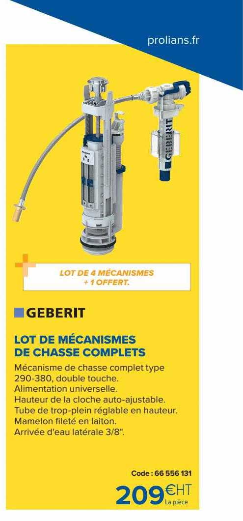 lot de mécanismes de chasse complets geberit