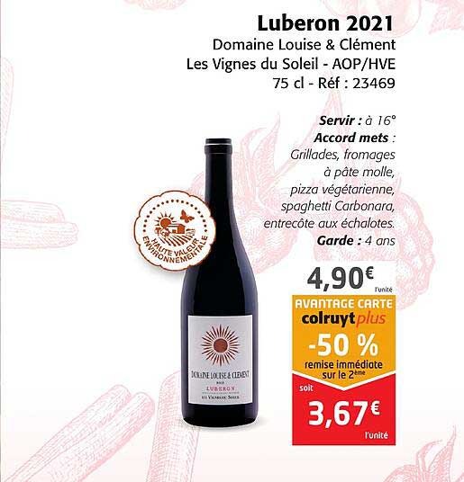 luberon 2021 domaine louise & clément les vignes du soleil - aop-hve