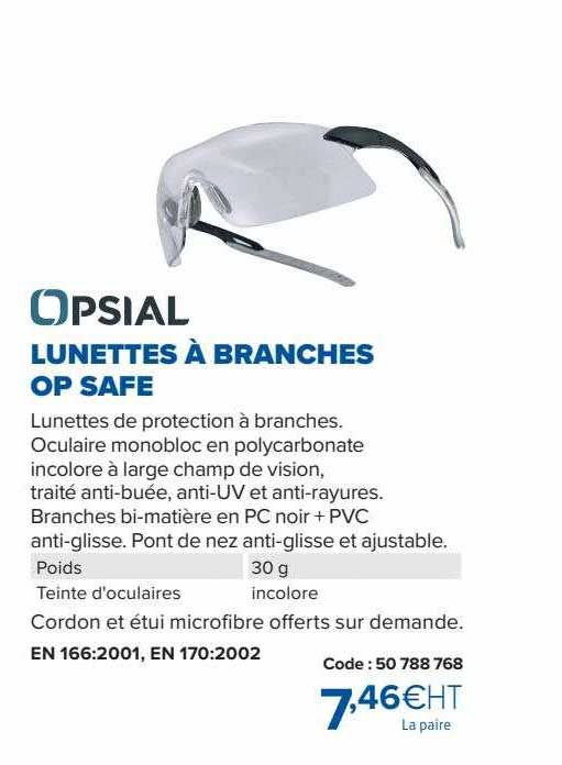 lunettes à branches op safe opsial