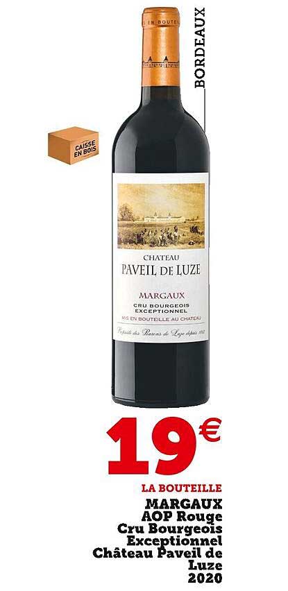 Margaux Aop Rouge Cru Bourgeois Exceptionnel Château Paveil De Luze 2020