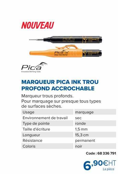 marqueur pica ink trou profond accrochable pica