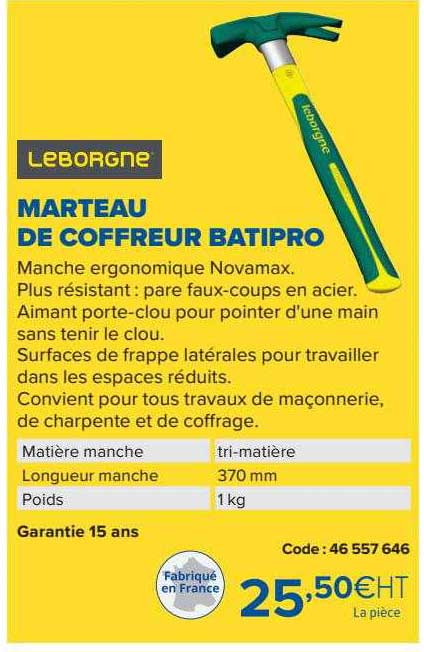 marteau de coffreur batipro leborgne