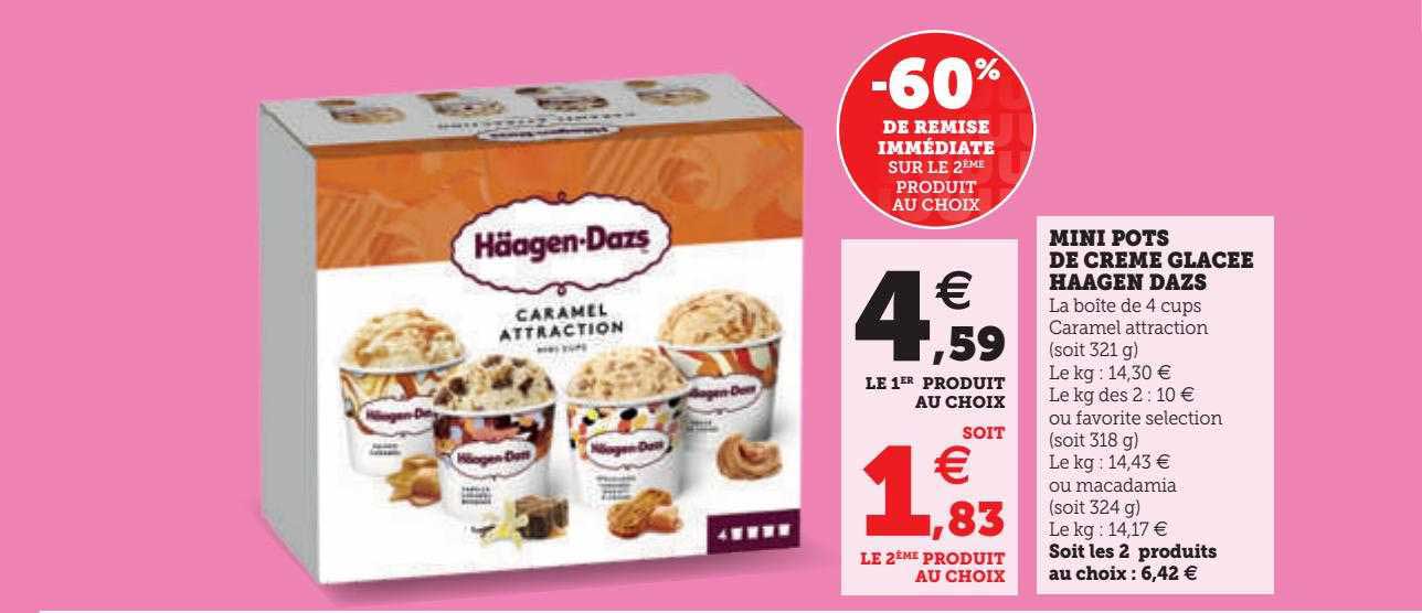 mini pots de crème glacée häagen dazs
