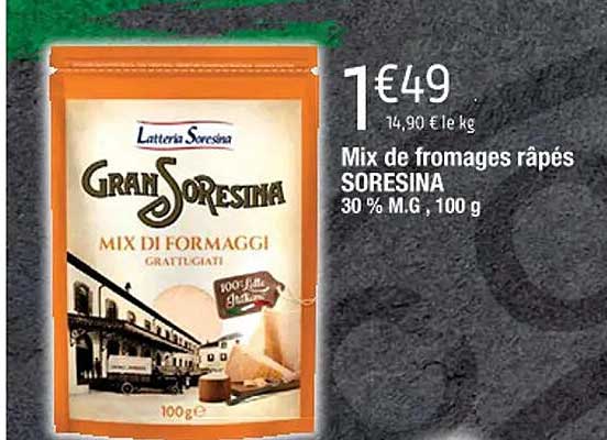 mix de fromages râpés soresina