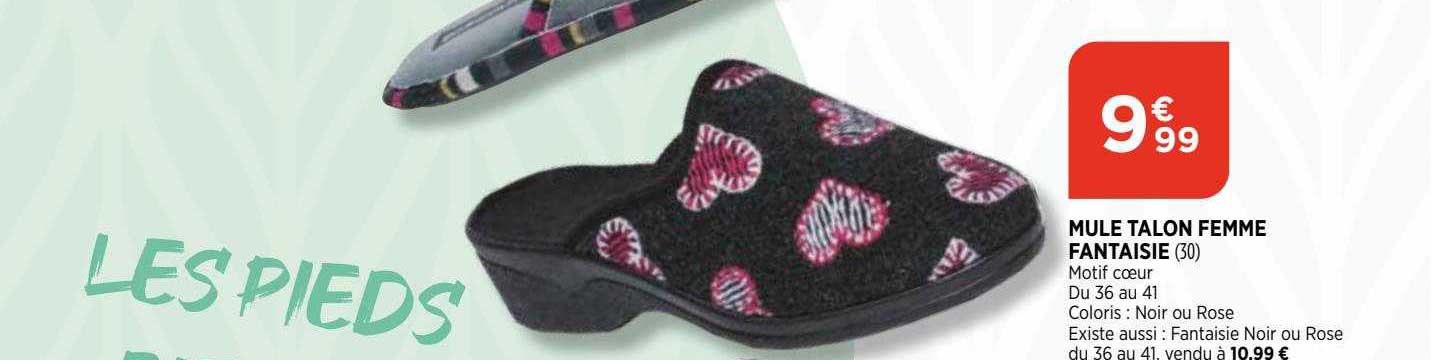 Mule Talon Femme Fantaisie
