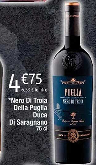 nero di troia della puglia duca di saragnano