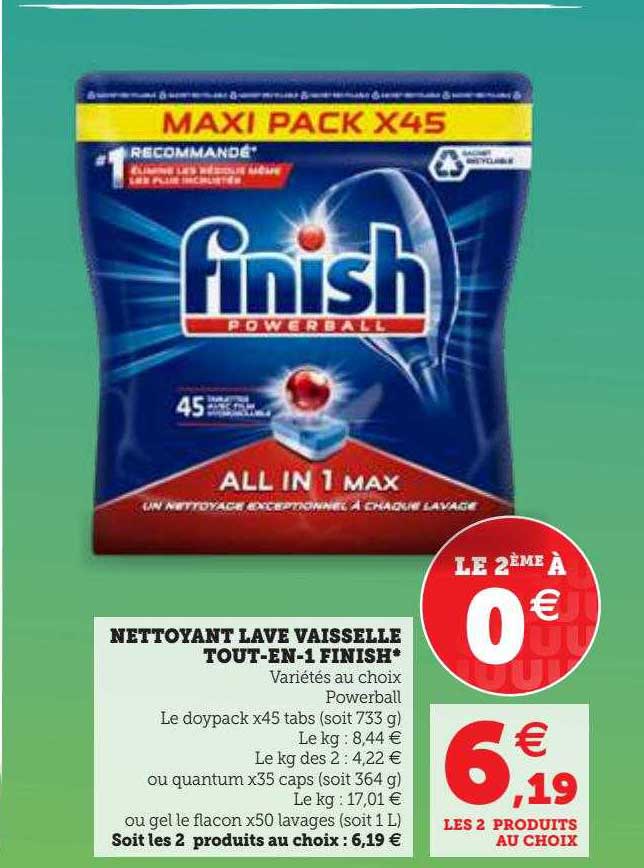 nettoyant lave vaisselle tout-en-1 finish