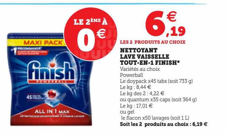 nettoyant lave vaisselle tout-en-1 finish
