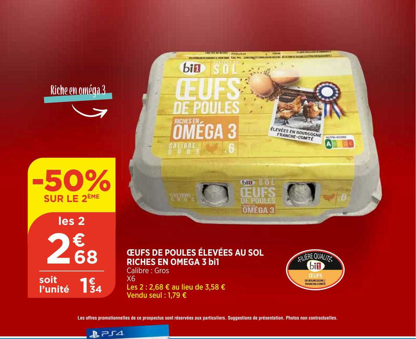 oeufs de poules élevées au sol riches en oméga 3 bi1