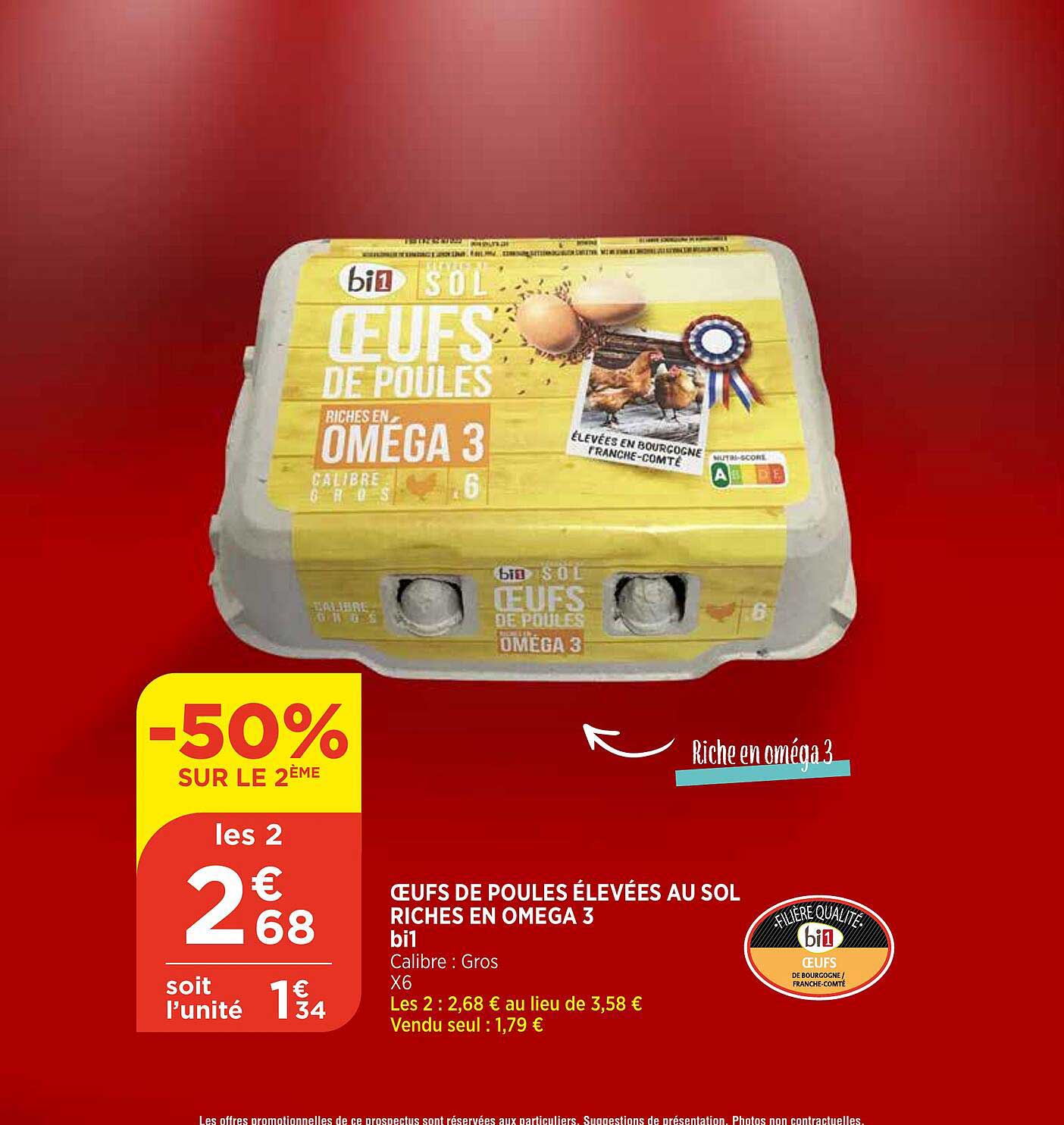 oeufs de poules élevées au sol riches en oméga 3 bi1