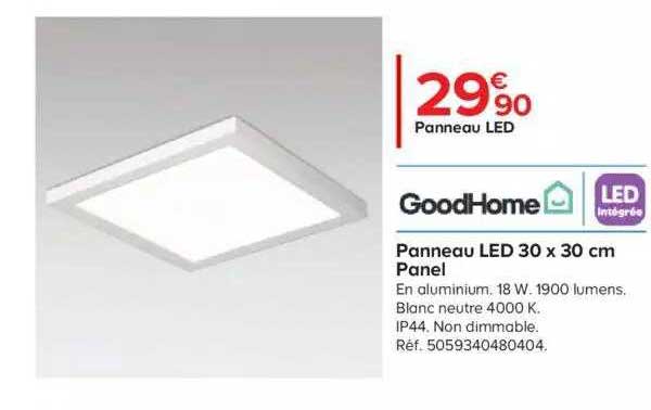 panneau led 30 x 30 cm panel goodhome