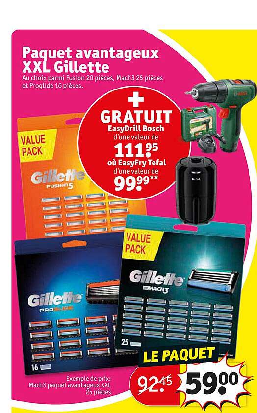 paquet avantages xxl gillette
