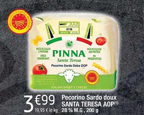 pecorino sardo doux santa teresa aop
