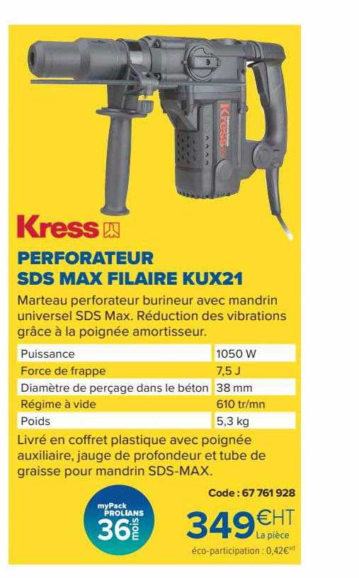 perforateur sds max filaire kux21 kress