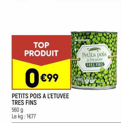 petits pois à l'étuvée très fins
