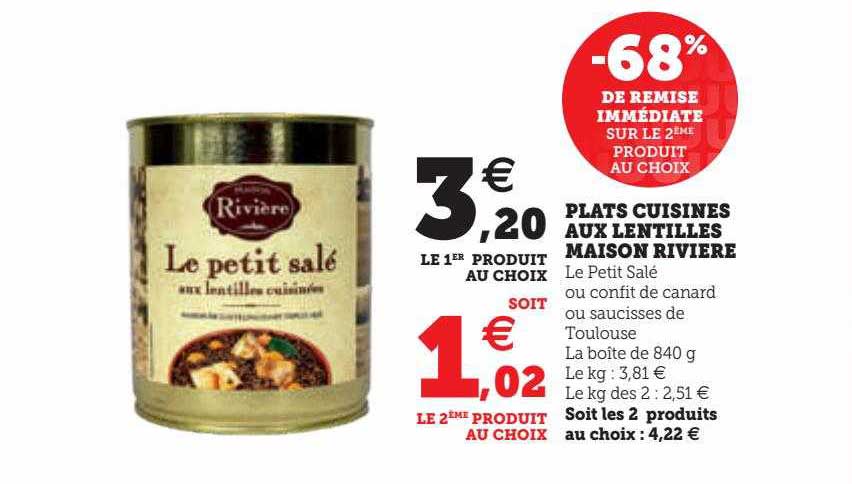 plats cuisinés aux lentilles maison rivières