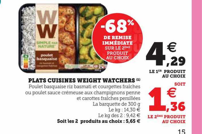 plats cuisinés weight watchers