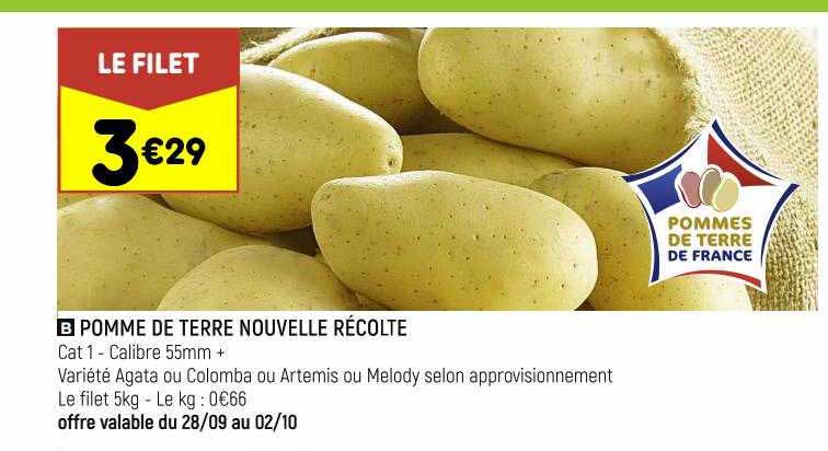 pomme de terre nouvelle récolte