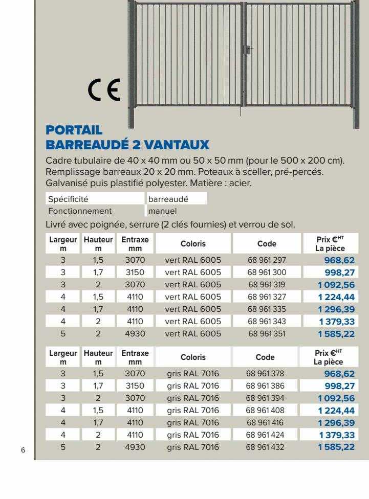 portail barreaudé 2 vantaux